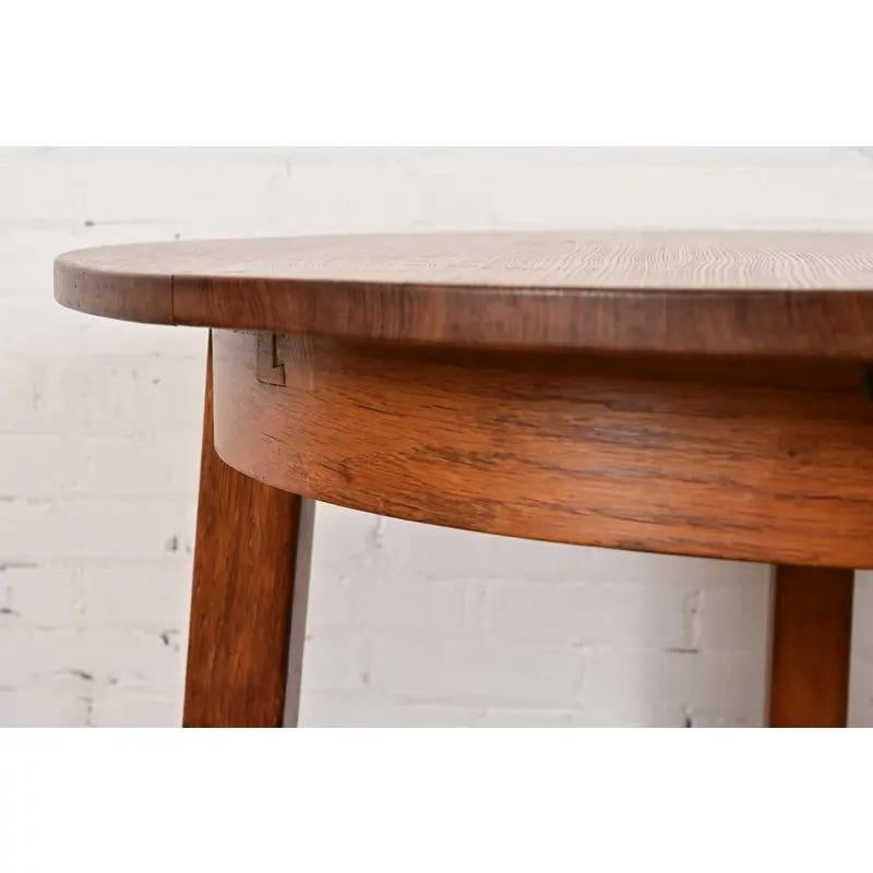 Table de salle à manger à rallonge en Oak Arts & Crafts de style Mission Stickley en vente 5