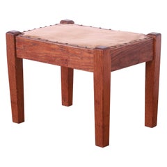 Stickley Style Mission Eichenholzhocker oder Ottomane im Arts & Crafts-Stil, um 1900