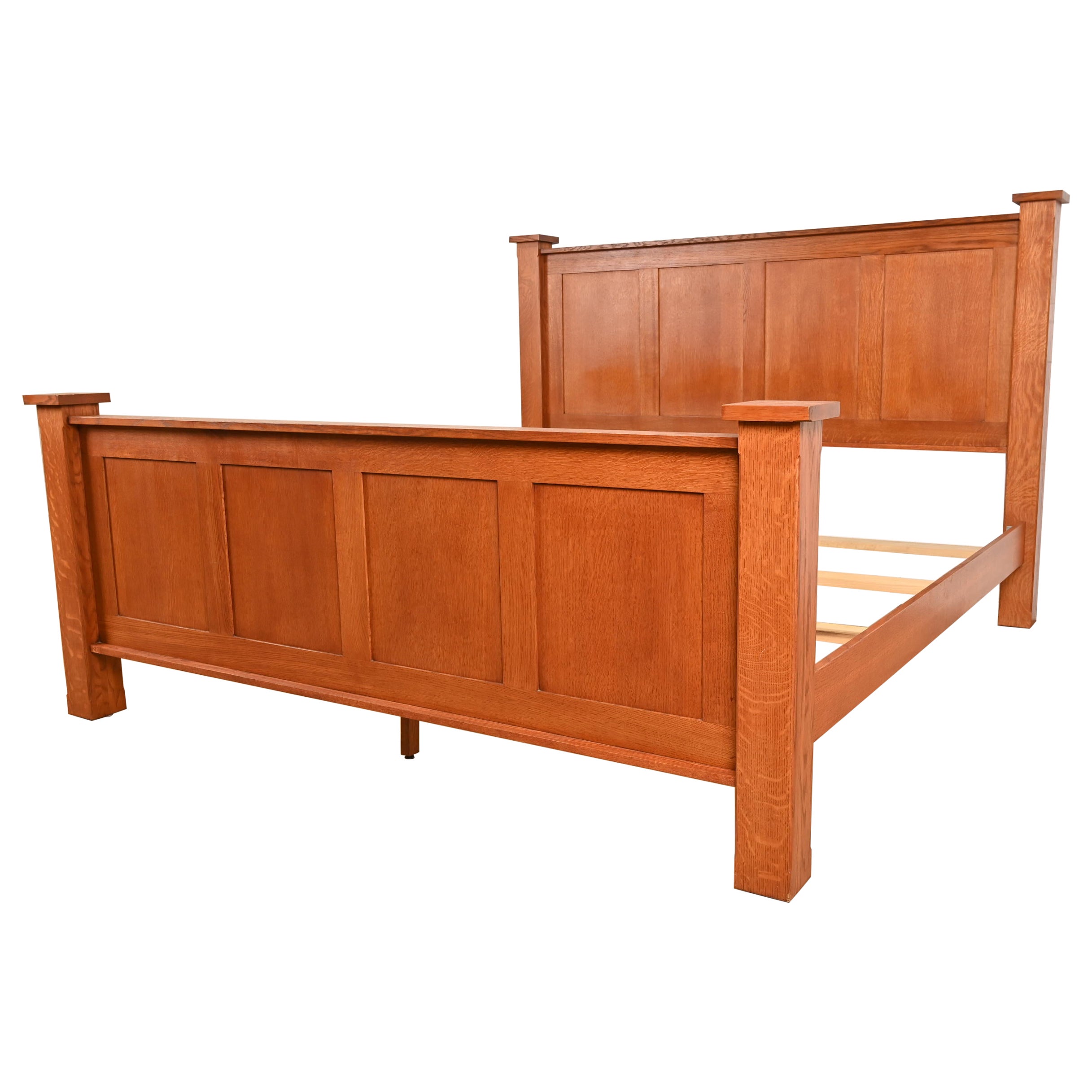 Lit King Size Mission Oak Arts & Crafts de Stickley Style