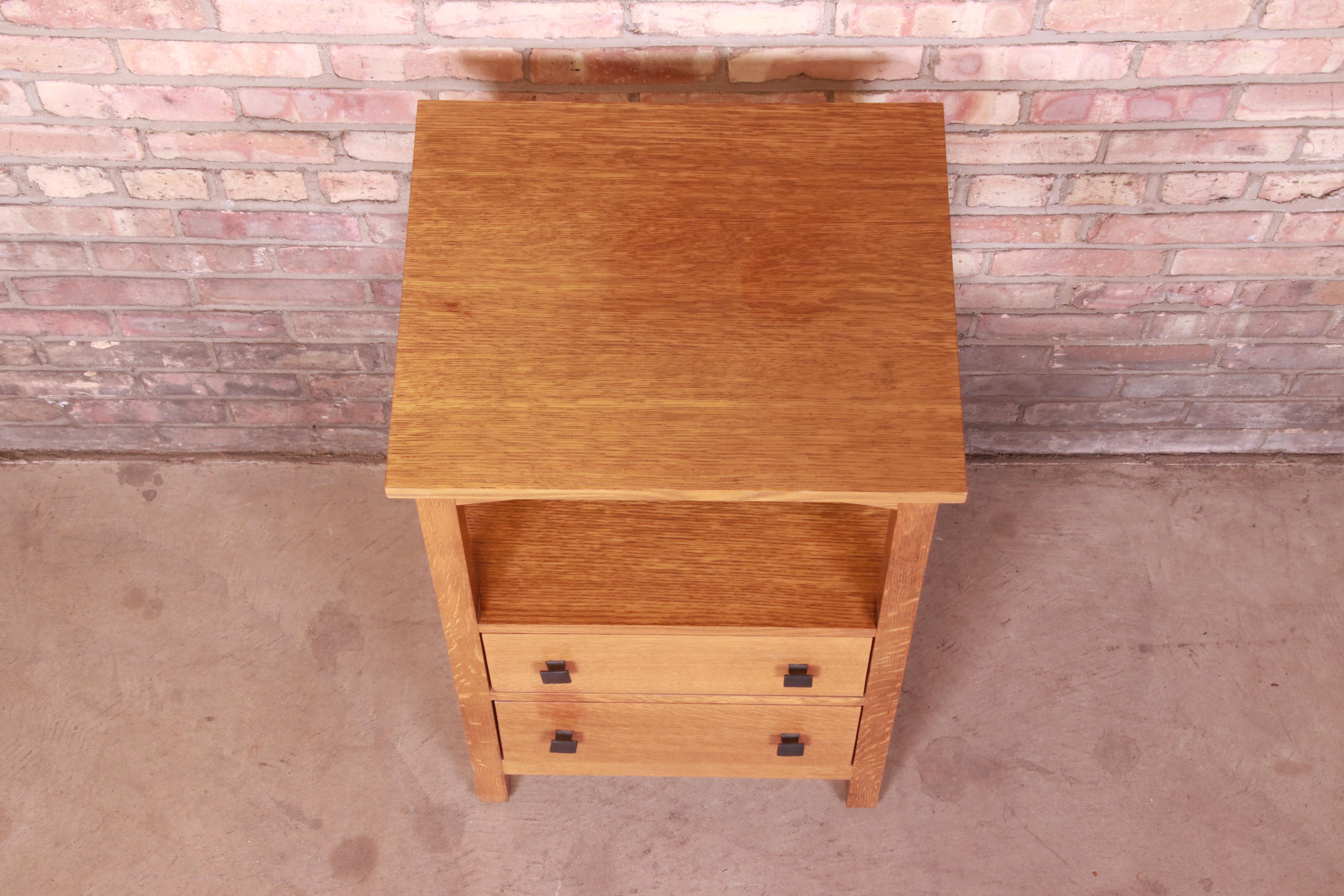 Stickley Style Mission Oak Arts & Crafts Nightstand 5