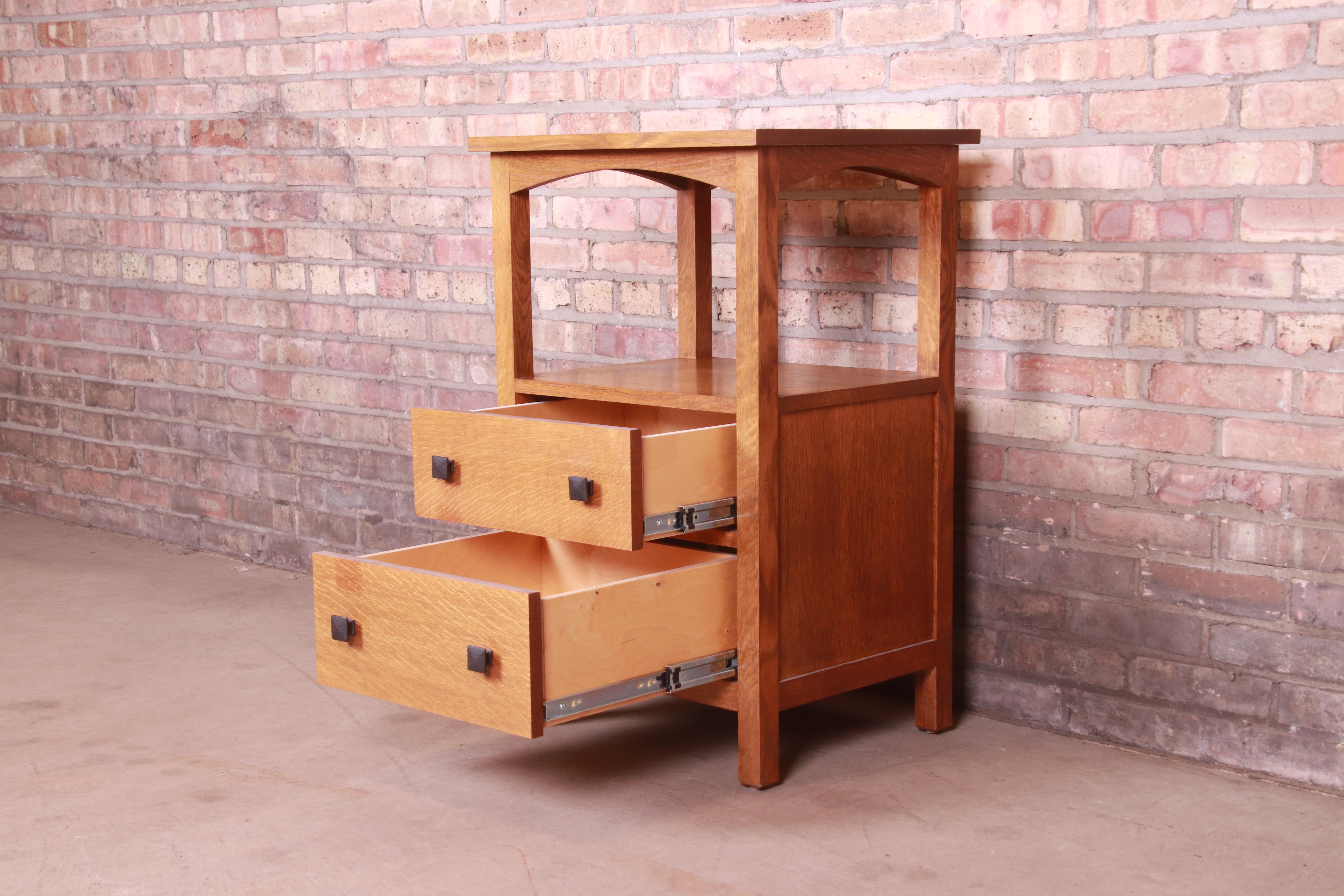 Stickley Style Mission Oak Arts & Crafts Nightstand 1