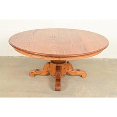 Stickley Style Mission Oak Arts & Crafts Pedestal Dining Table