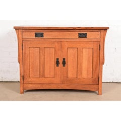 Stickley Style Mission Oak Arts & Crafts Sideboard Buffet or Bar Cabinet