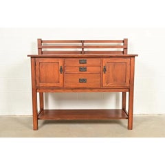 Stickley Style Mission Oak Arts & Crafts Sideboard or Bar Cabinet