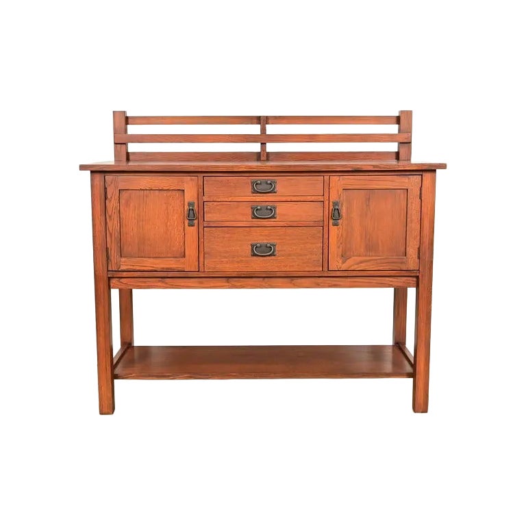 Stickley Style Mission Oak Arts & Crafts Sideboard or Bar Cabinet