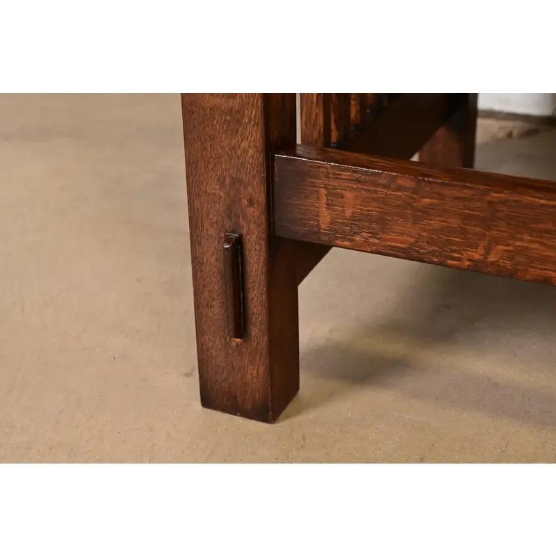 Stickley Style Mission Arts & Crafts Eiche Spindel Bank oder Settee im Angebot 3