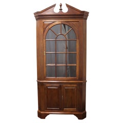 Used STICKLEY Traditional Solid Mahogany Corner Cupboard / Cabinet