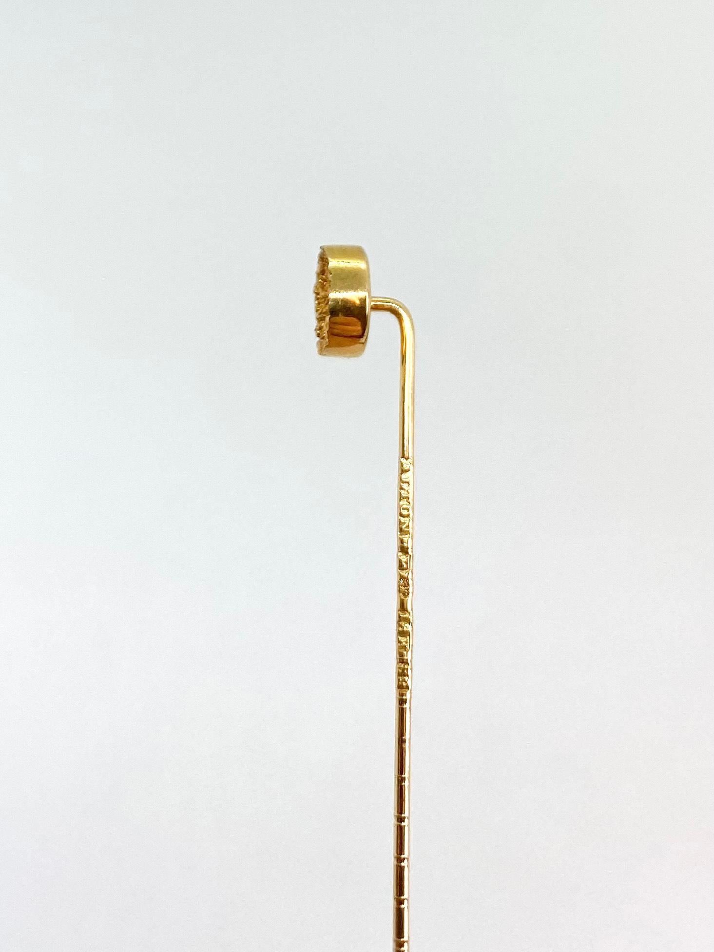 Stickpin 18 Karat Gold ALTON Sweden In Good Condition For Sale In Orimattila, FI