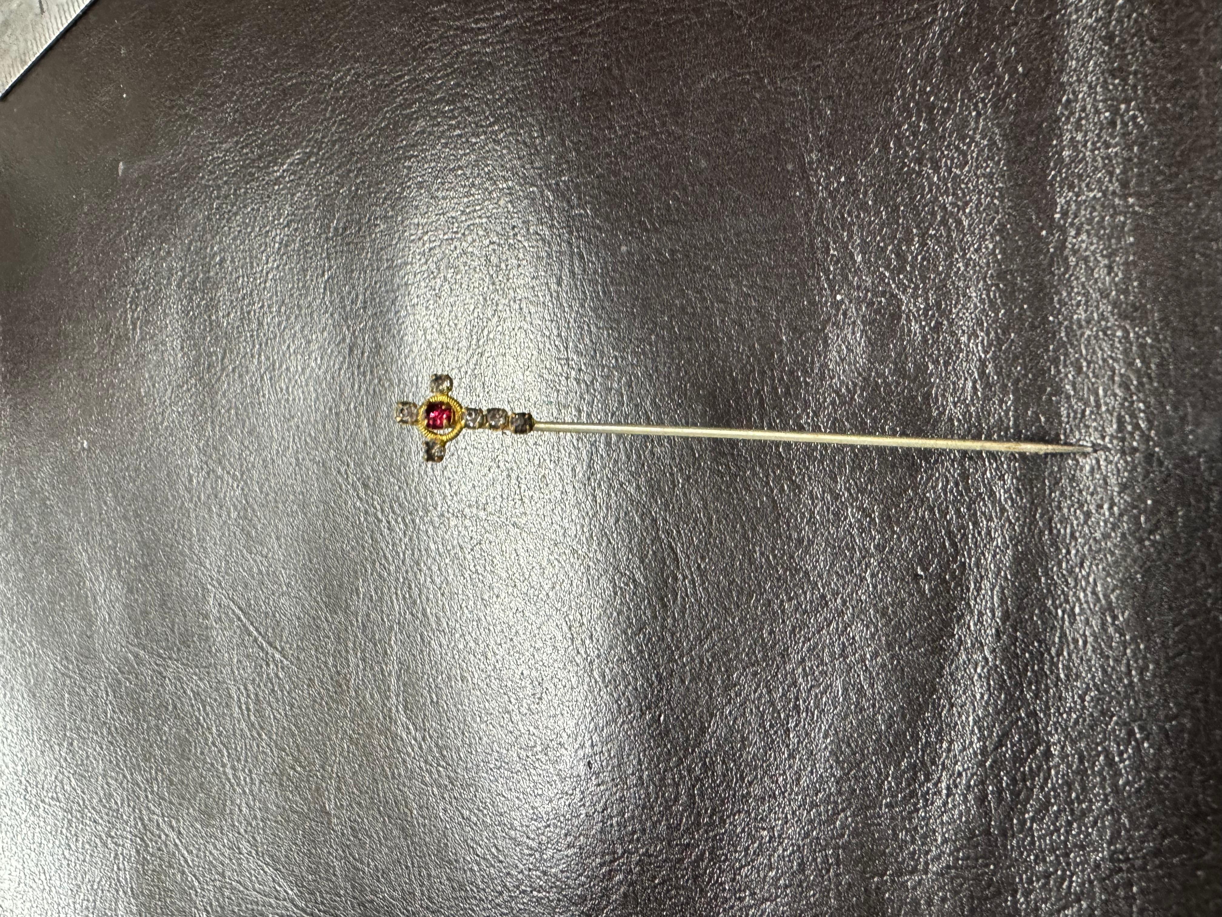 Early Victorian Stickpin Cross For Sale