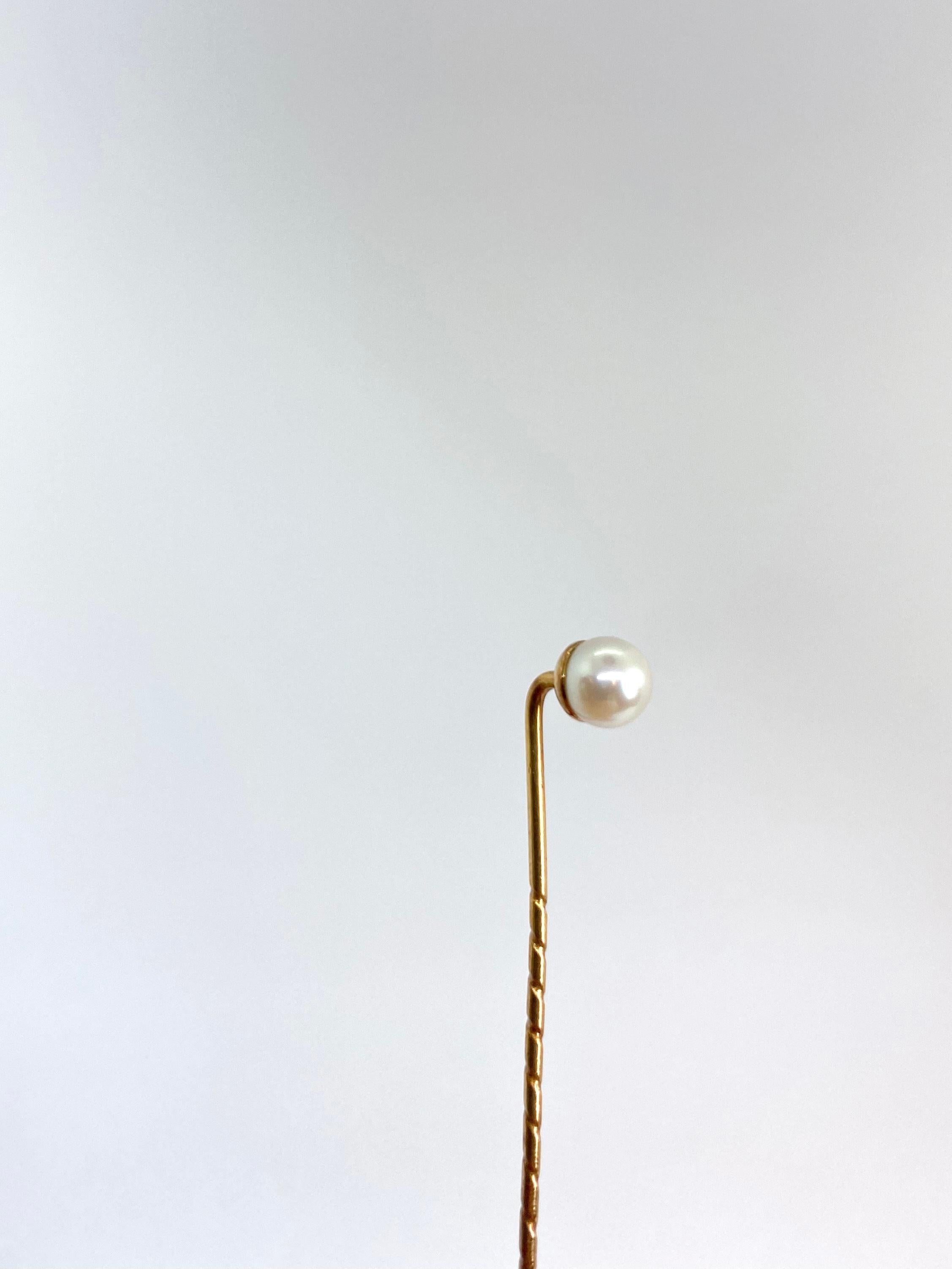 Stickpin Gold and Pearl Finland In Good Condition For Sale In Orimattila, FI
