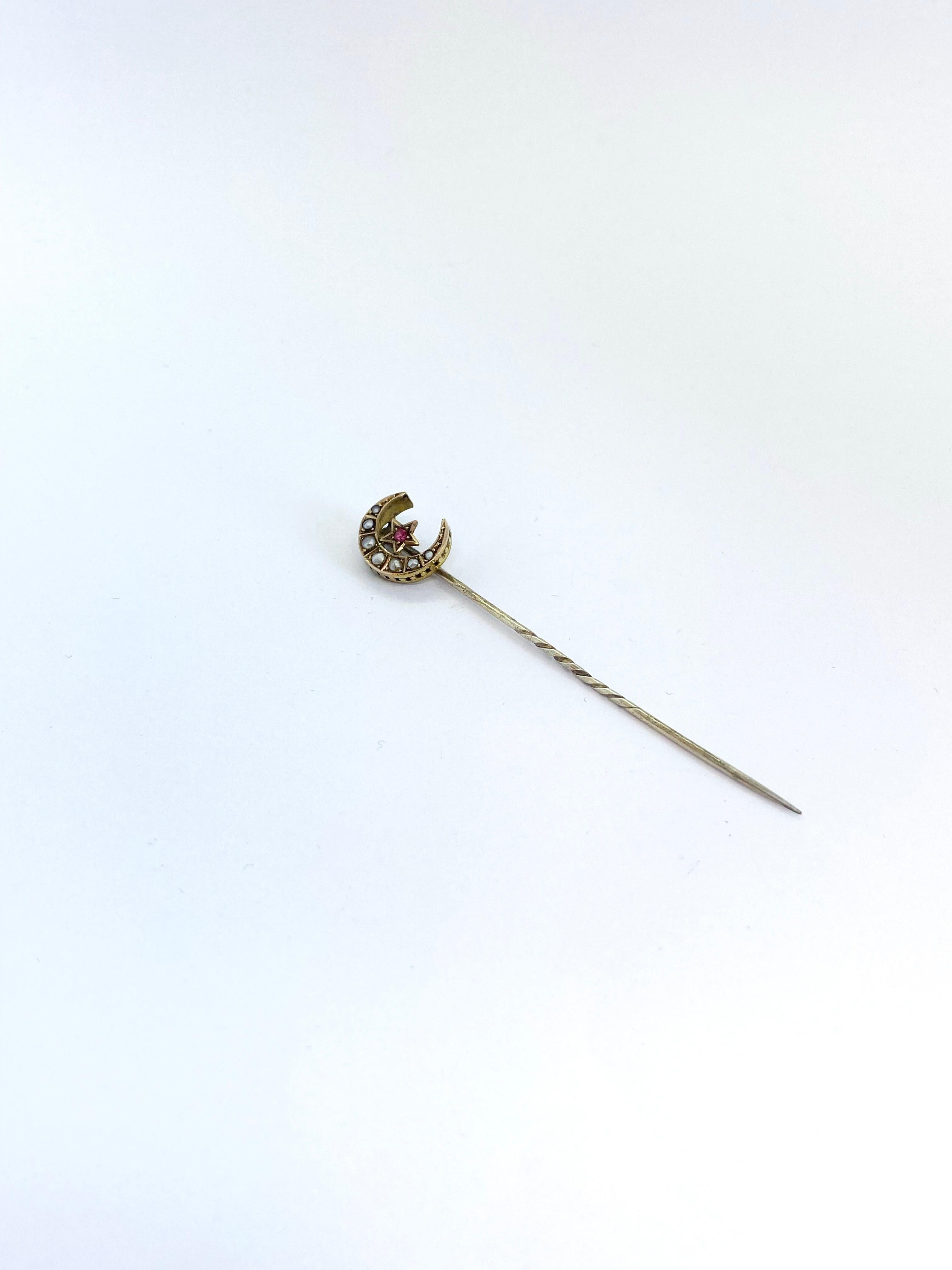 Stickpin Gold and Pearl For Sale 2