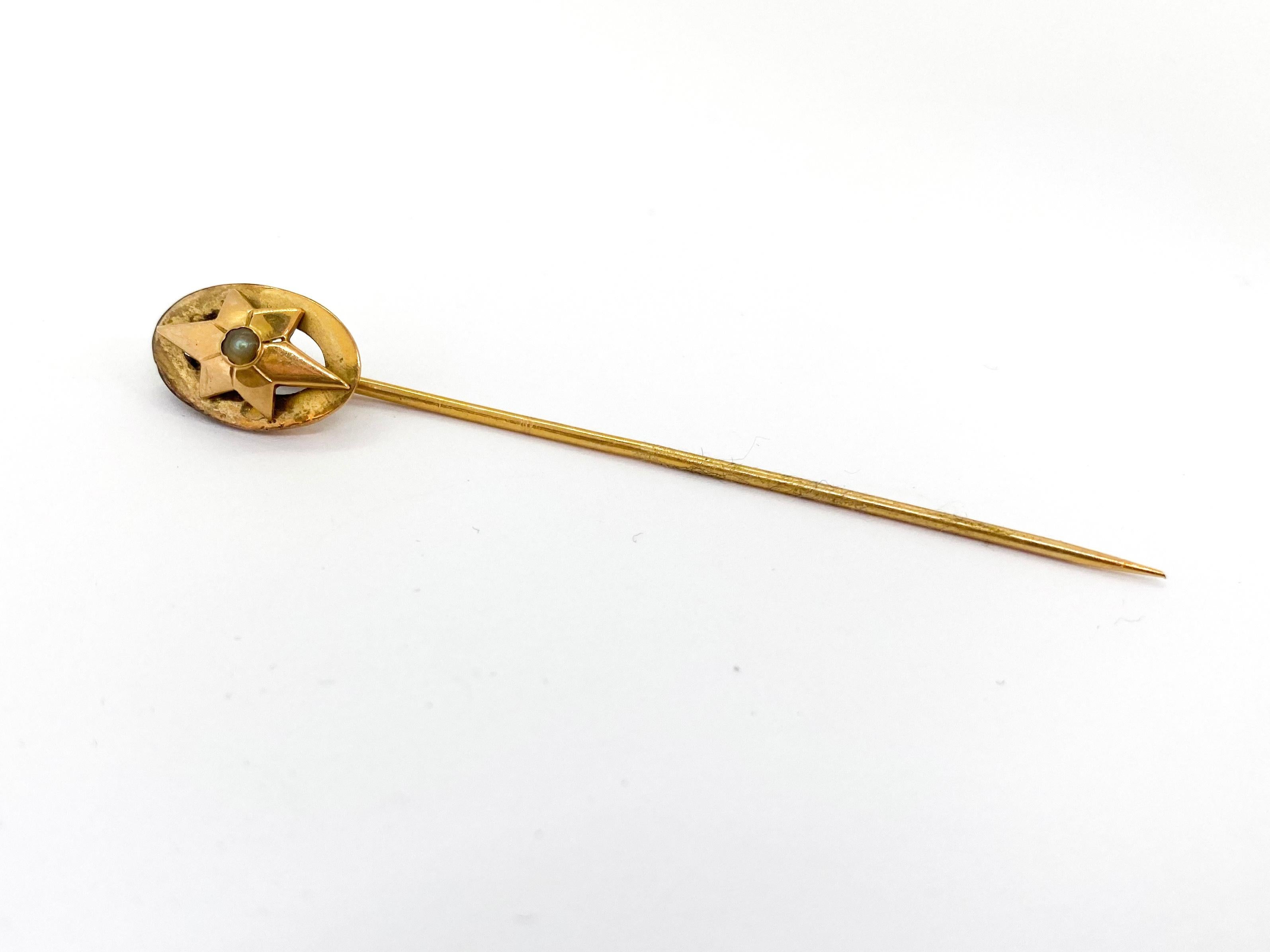 Stickpin Gold and Pearl For Sale 2