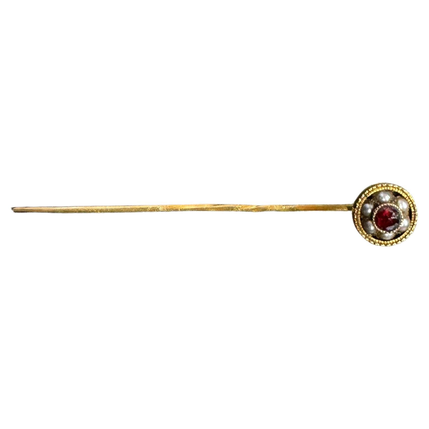 Stickpin Pearl and Stone For Sale