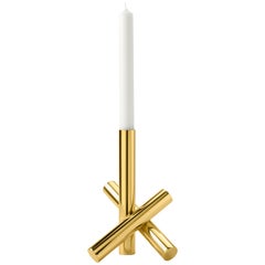 Sticks Candle Holder in Polished Brass by Campana Brothers