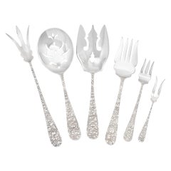 Stieff Sterling Silver Co "ROSE REPOUSSE" sterling silver flatware set