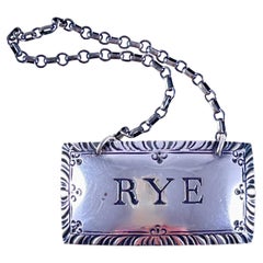 Stieff Sterling Silver Liquor Collar Tag, Rye – 1930s