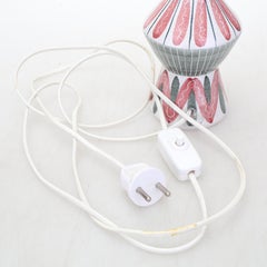 Stieg Lindberg style lamp hand painted ceramic Sweden 1960 Signed Tilgmans