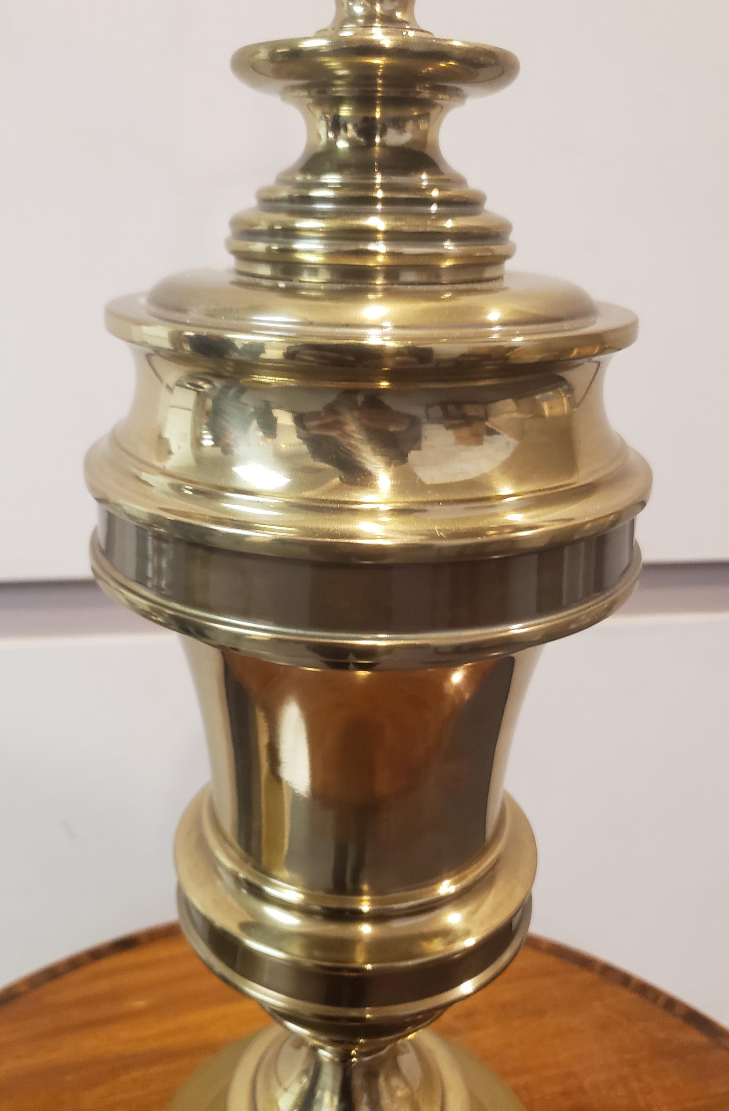 American Stiffel  Art Nouveau Style Large Brass Table Lamp For Sale