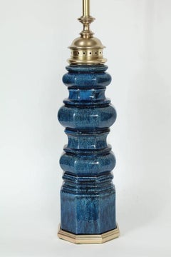 Stiffel Bleu Crackle Glaze TOTEM Lampes