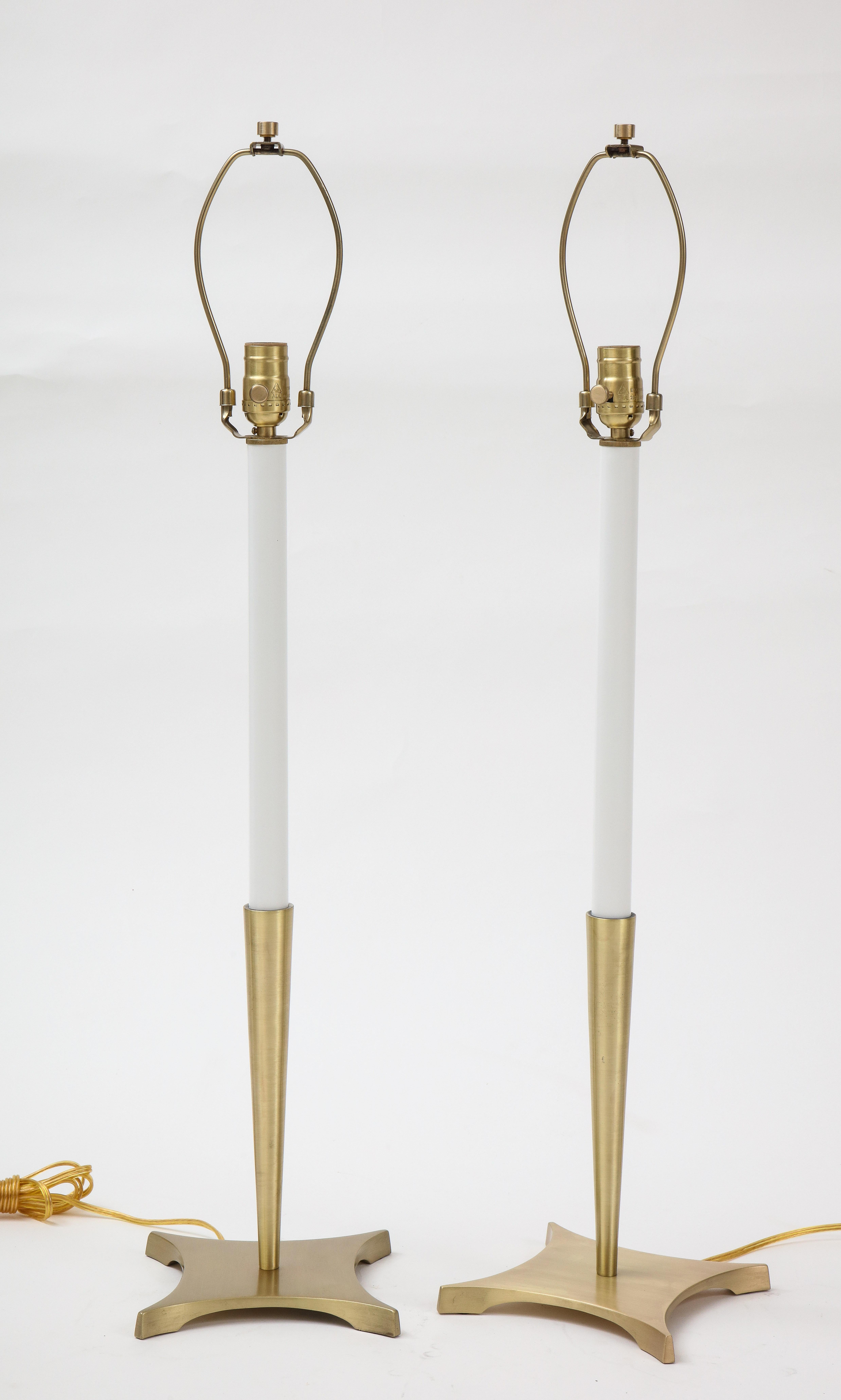 American Stiffel Brass Candlestick Lamps For Sale