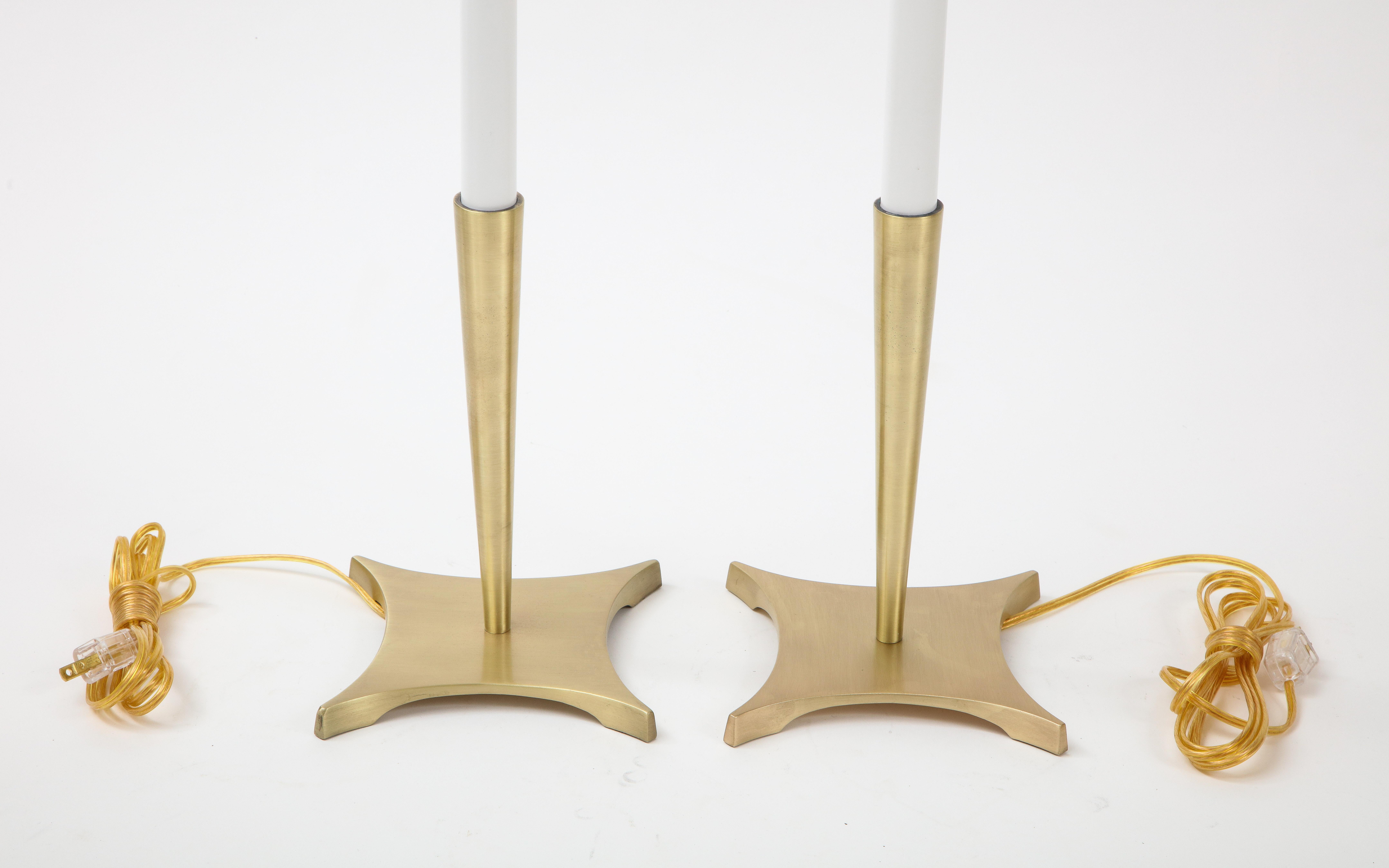 20th Century Stiffel Brass Candlestick Lamps For Sale