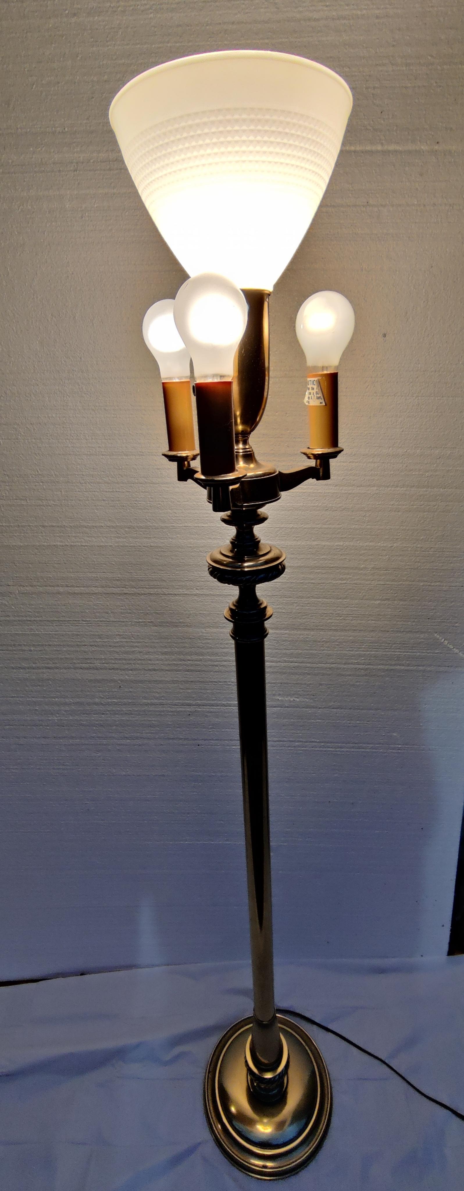 North American Stiffel Brass Floor Lamp For Sale