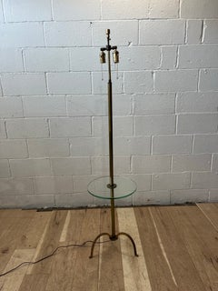 Stiffel Lampadaire en laiton avec table ronde en verre