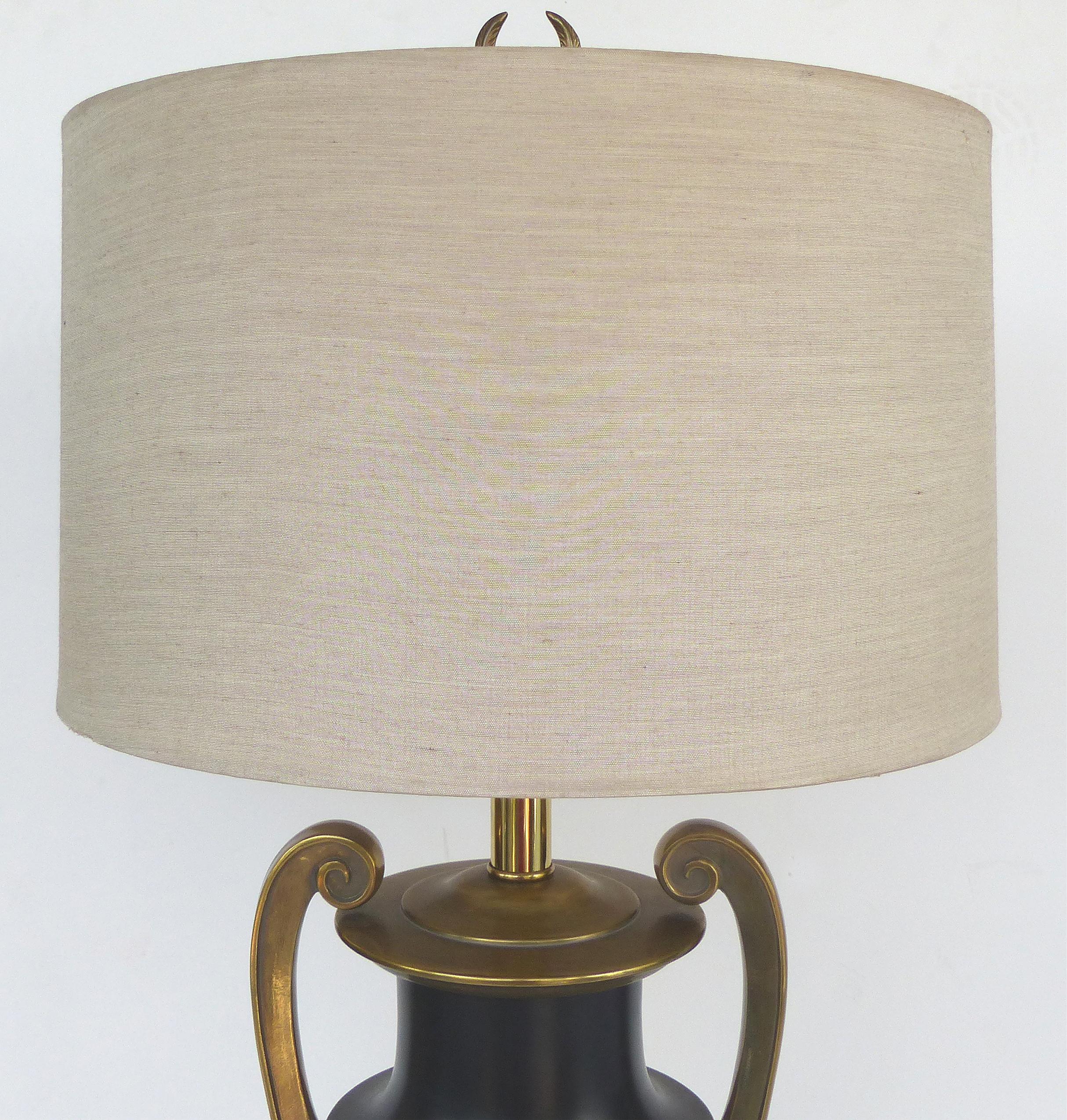 Stiffel Brass Neoclassical Urn Table Lamps, a Pair 6