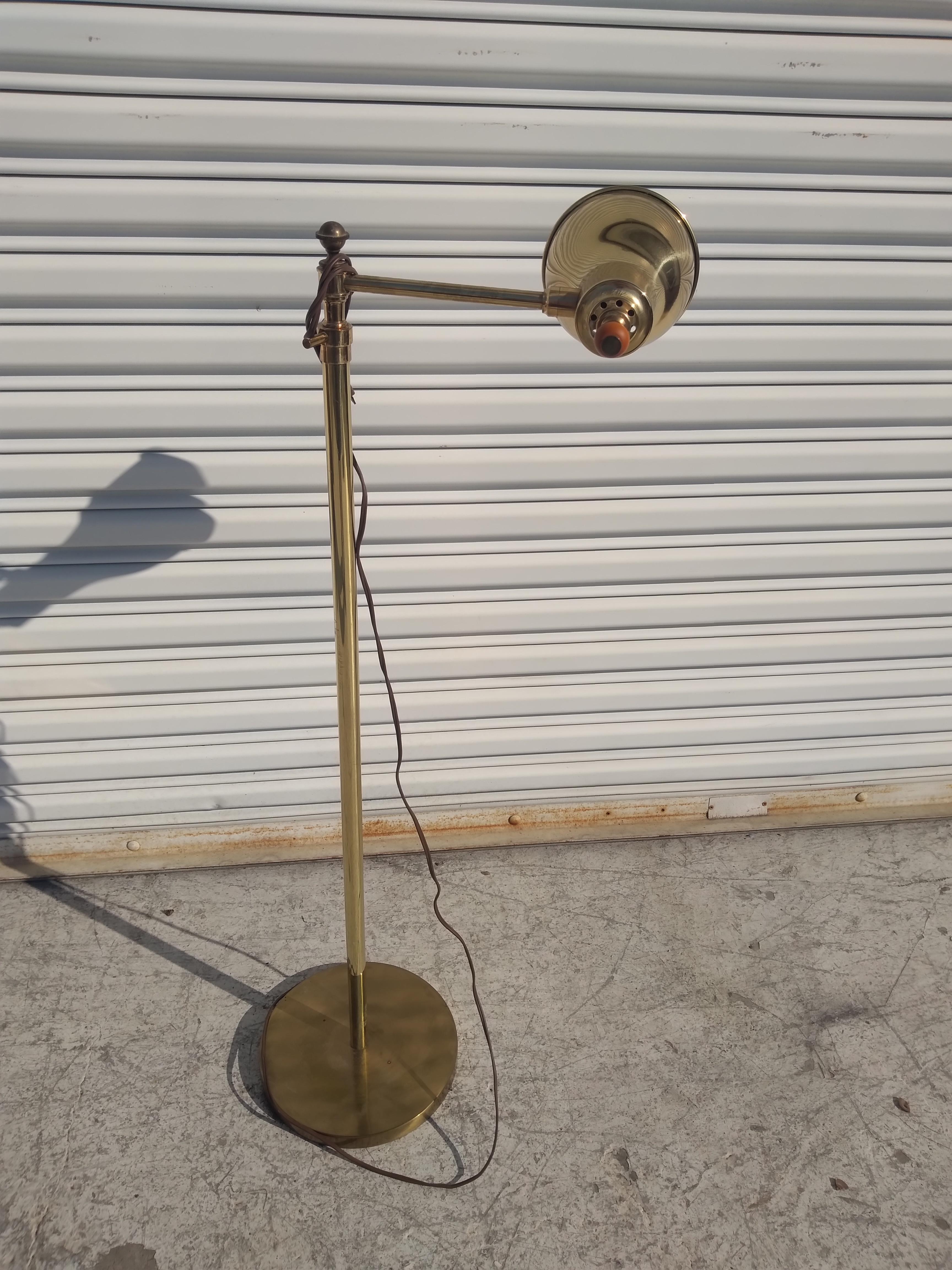 Stiffel Brass Swivel Arm Floor Lamp For Sale 1