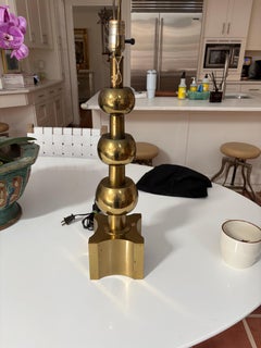 Lampada vintage Stiffel in ottone a tre sfere