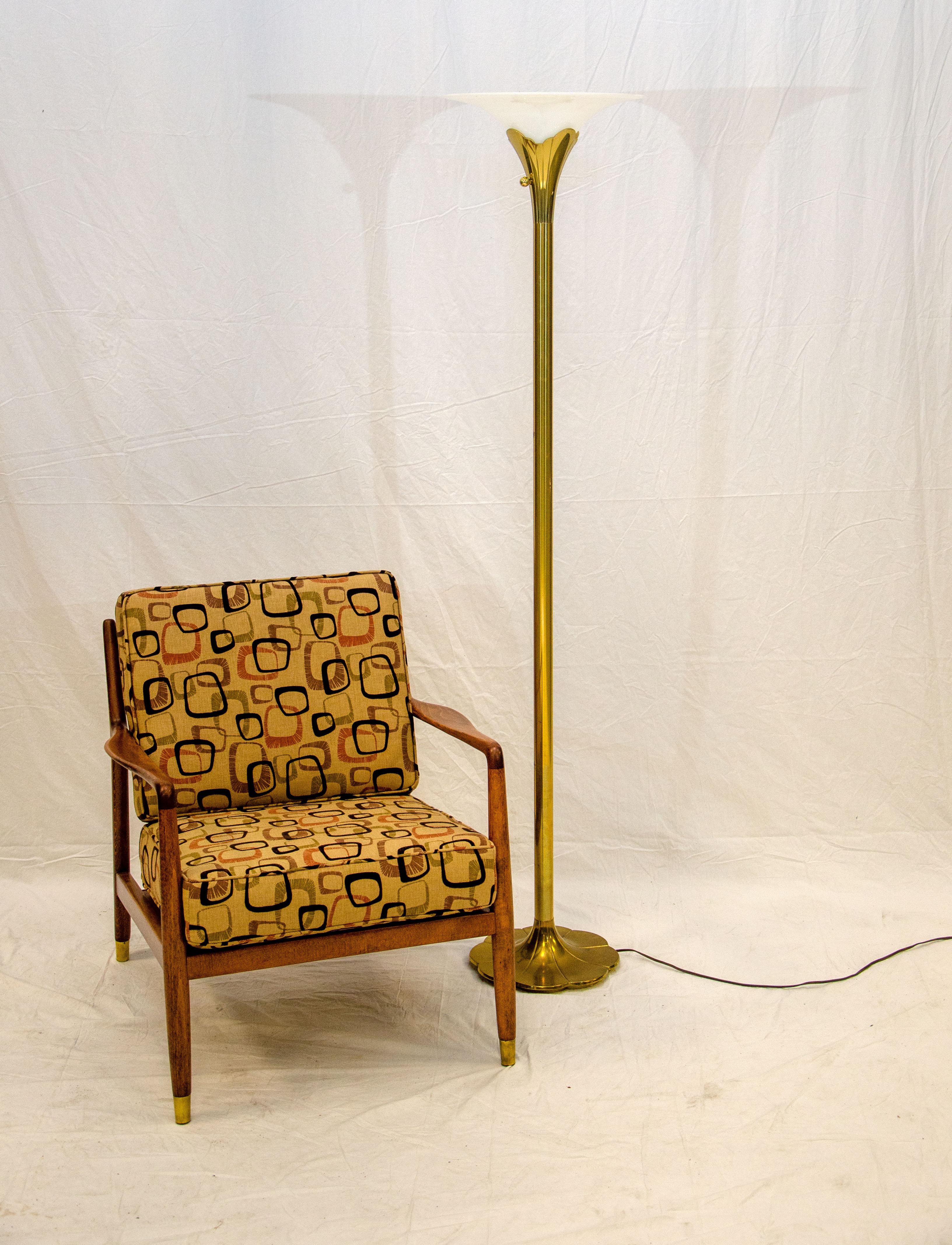 Mid-Century Modern Stiffel Brass Torchiere Floor Lamp For Sale