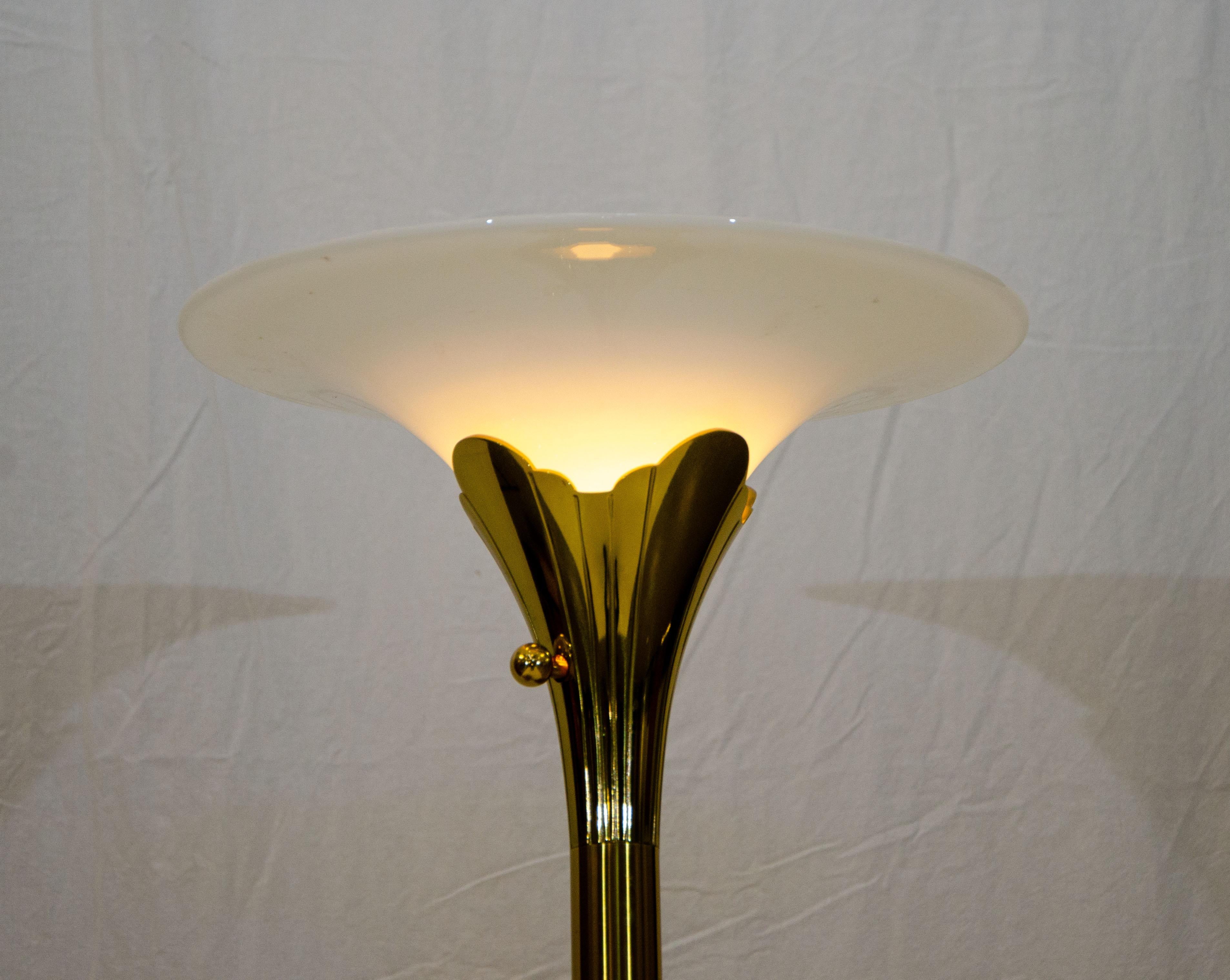 American Stiffel Brass Torchiere Floor Lamp For Sale