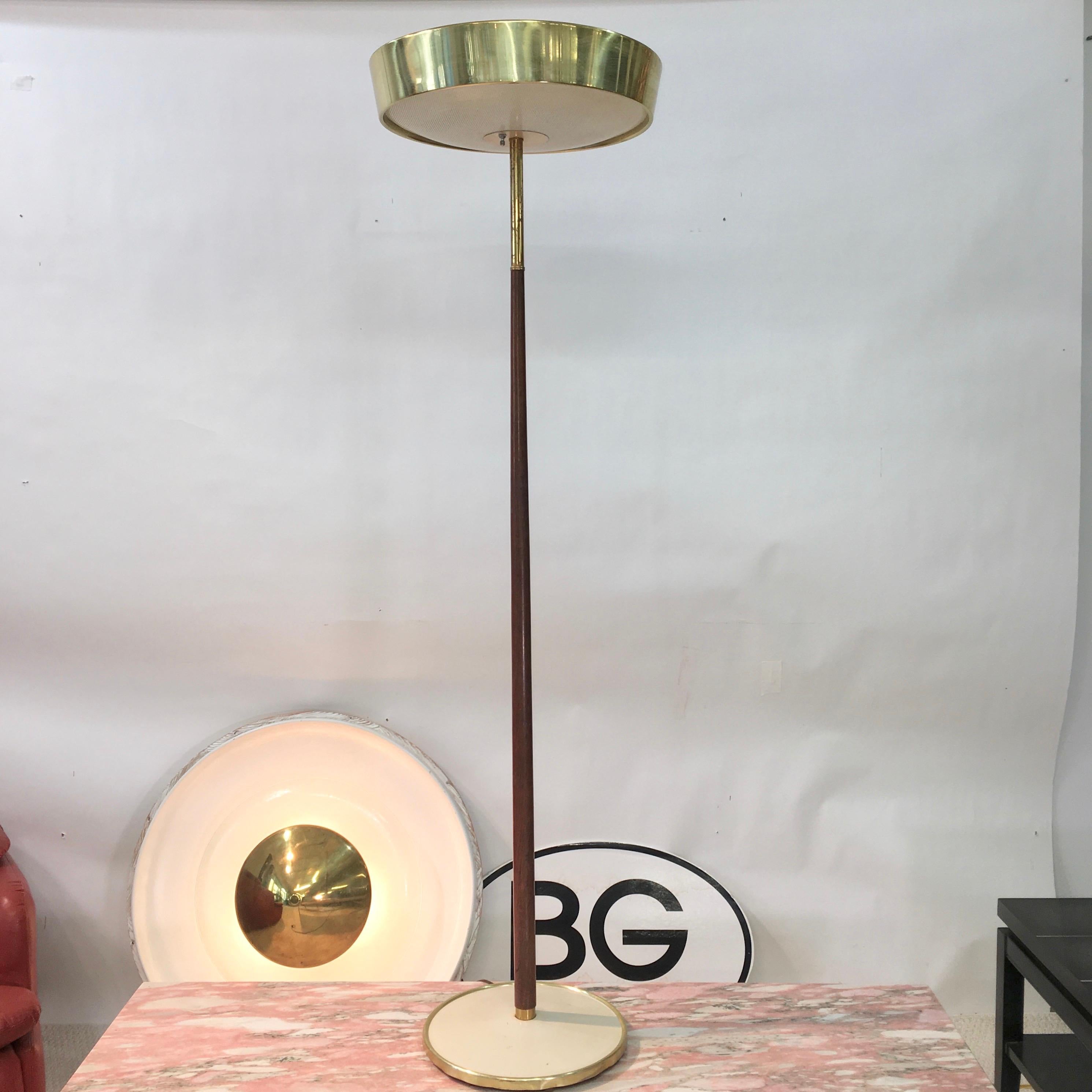 Stiffel Brass and Walnut Floor Lamp 2