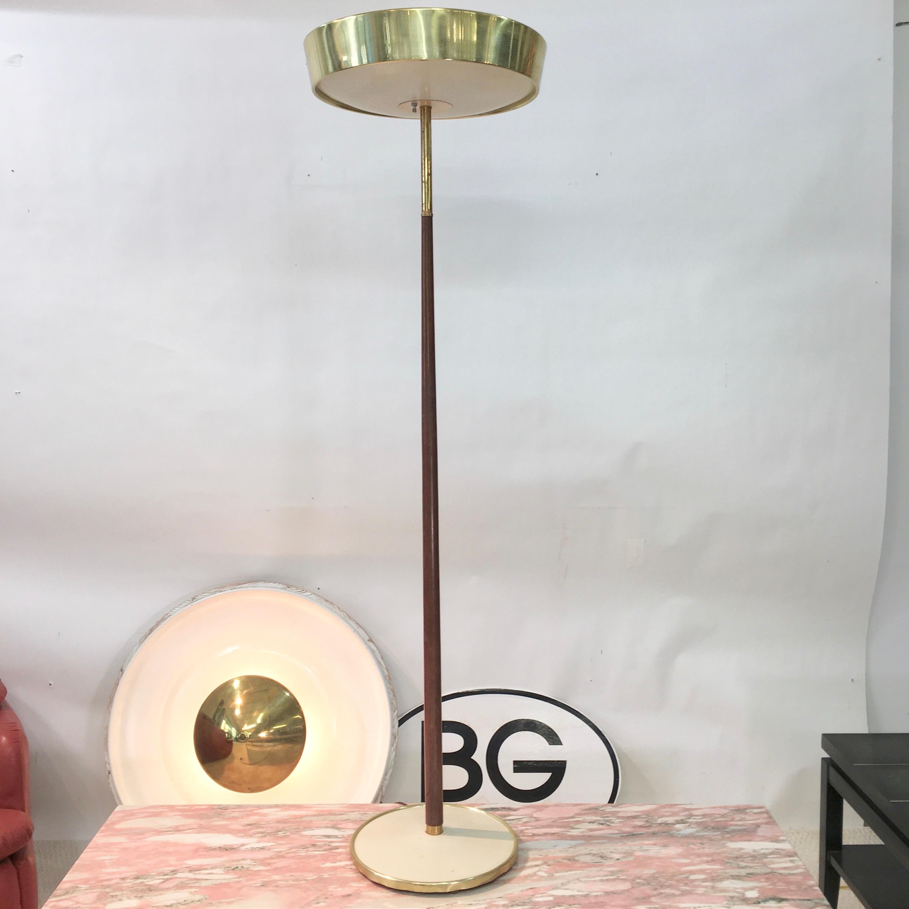 Stiffel Brass and Walnut Floor Lamp 3