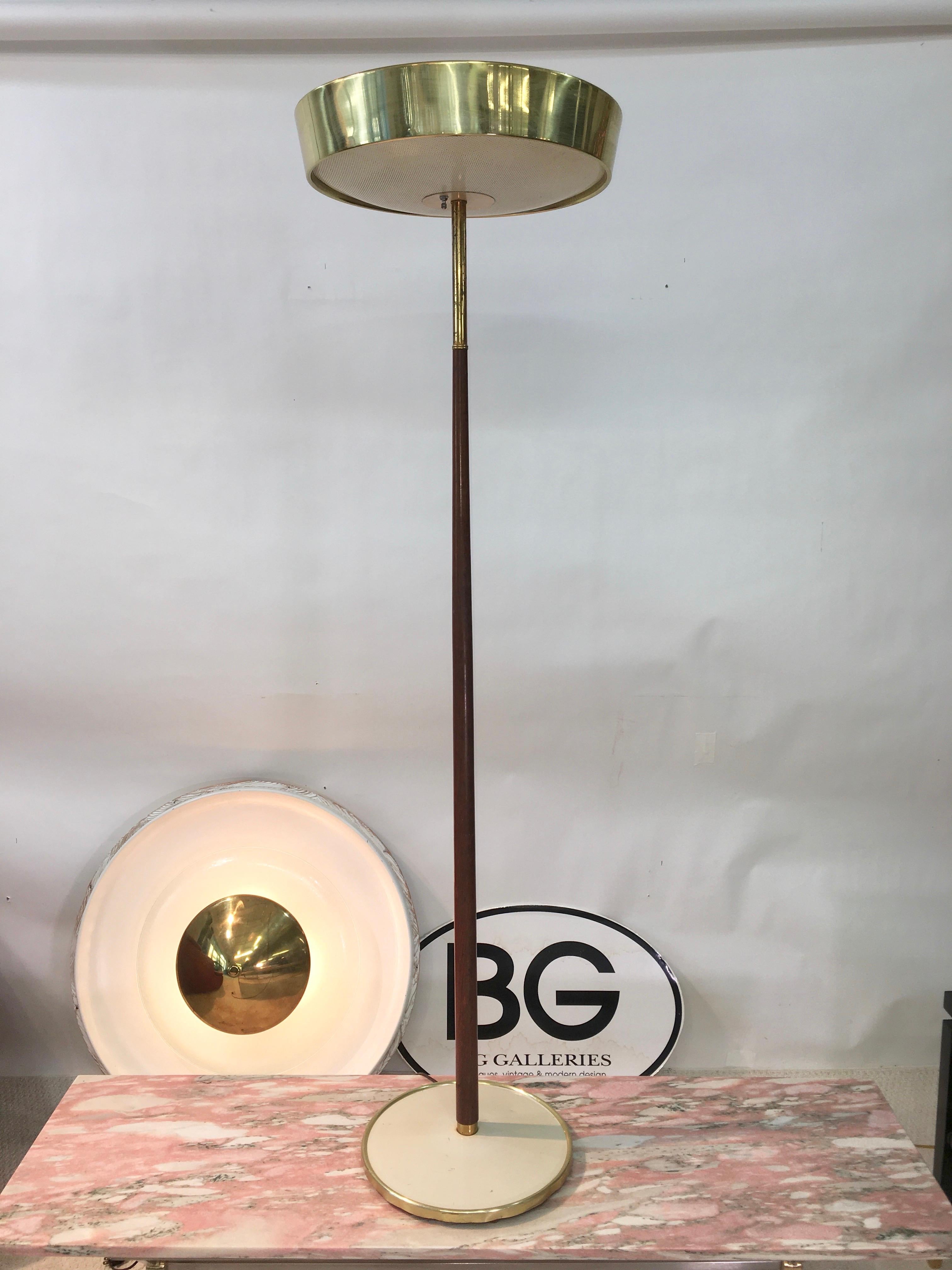 Stiffel Brass and Walnut Floor Lamp 4