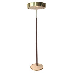 Stiffel Brass and Walnut Floor Lamp