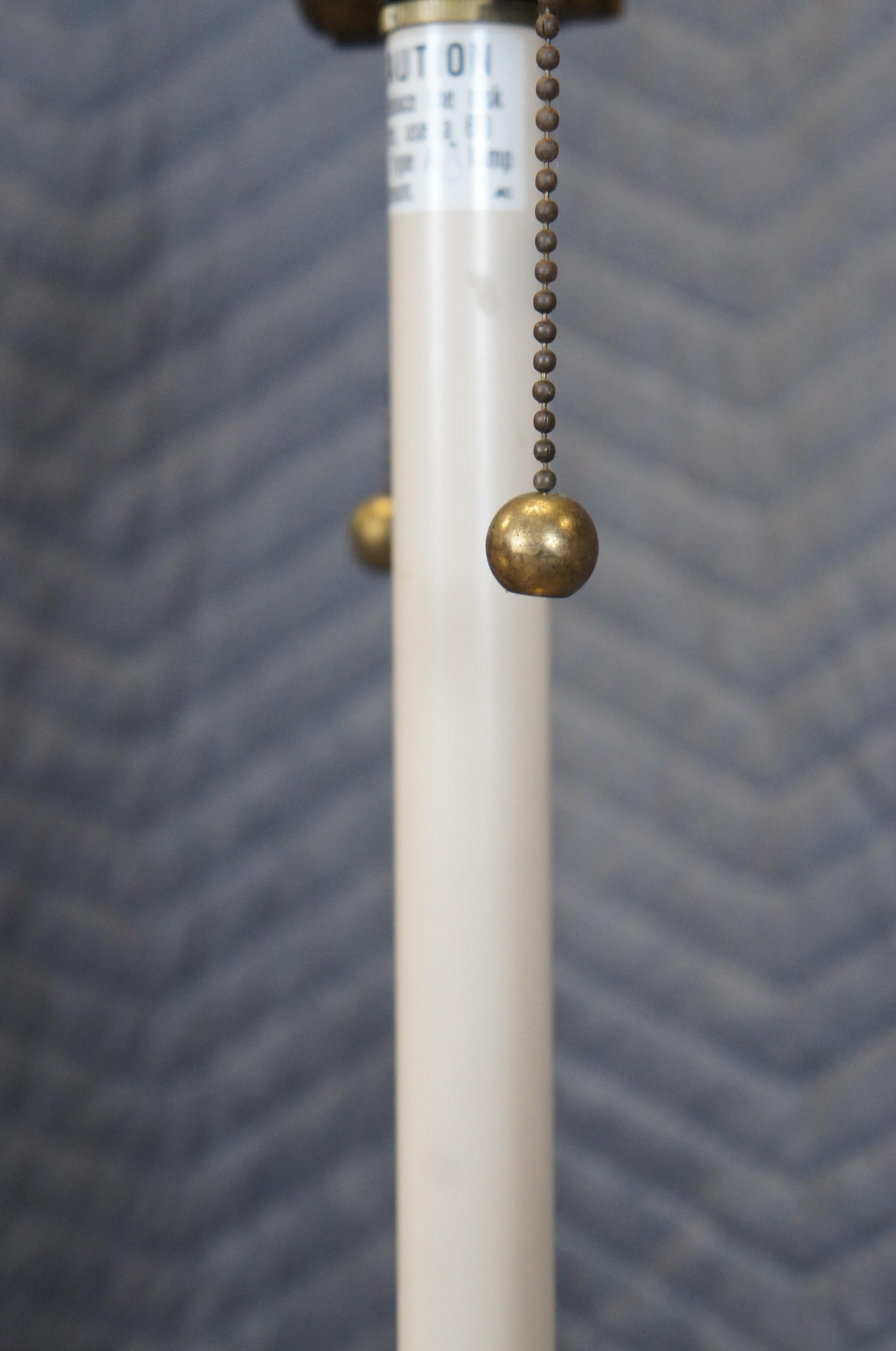 Stiffel Hollywood Regency Brass Two Light Candlestick Tripod Floor Lamp 52