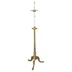 Stiffel Hollywood Regency Brass Two Light Candlestick Tripod Floor Lamp 52"