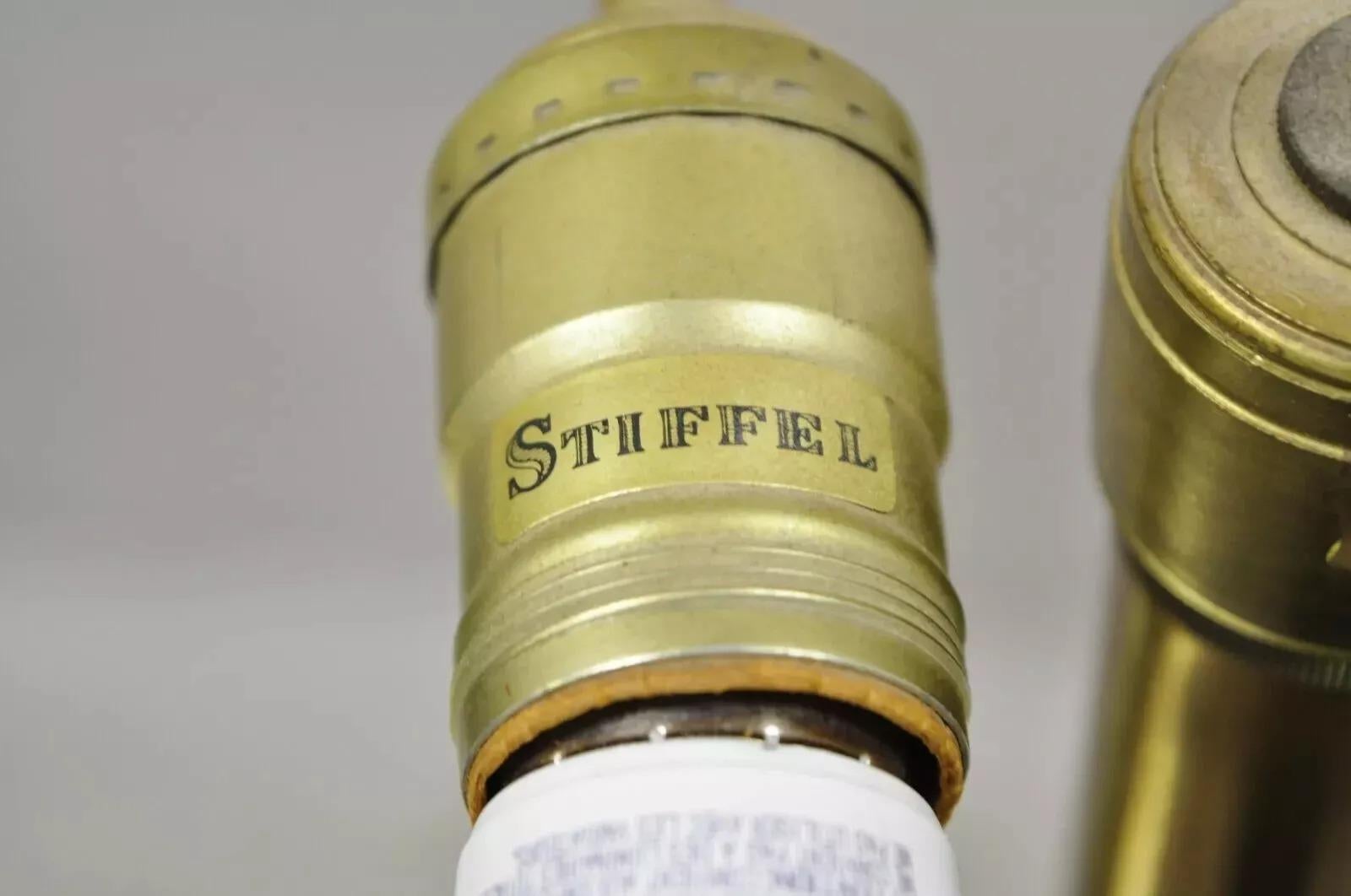 Stiffel - Lampada da tavolo alta con urna in porcellana con finitura in ottone - Coppia in vendita 2