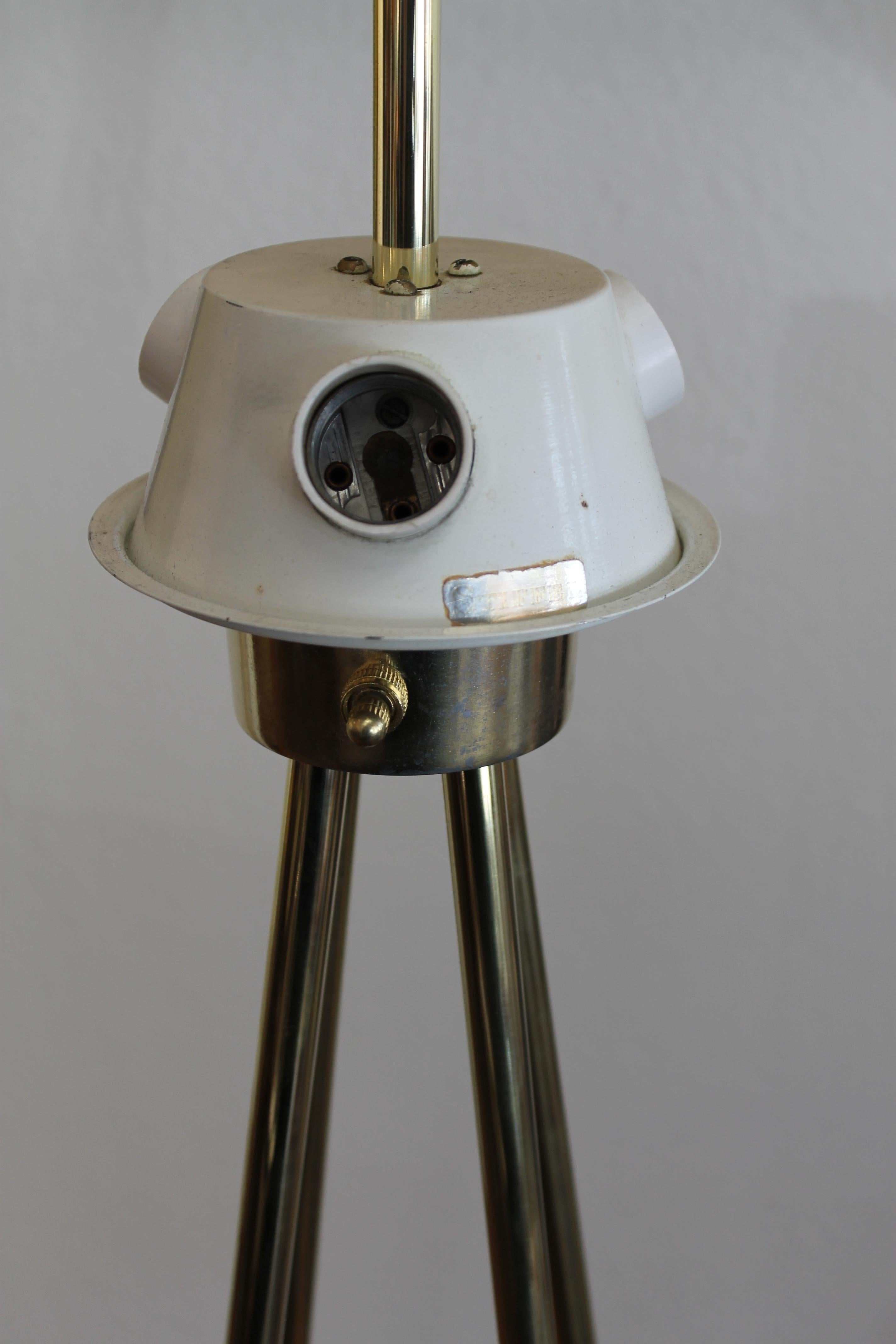 Aluminum Stiffel Lamp with Original Shade, Diffusers and Finial