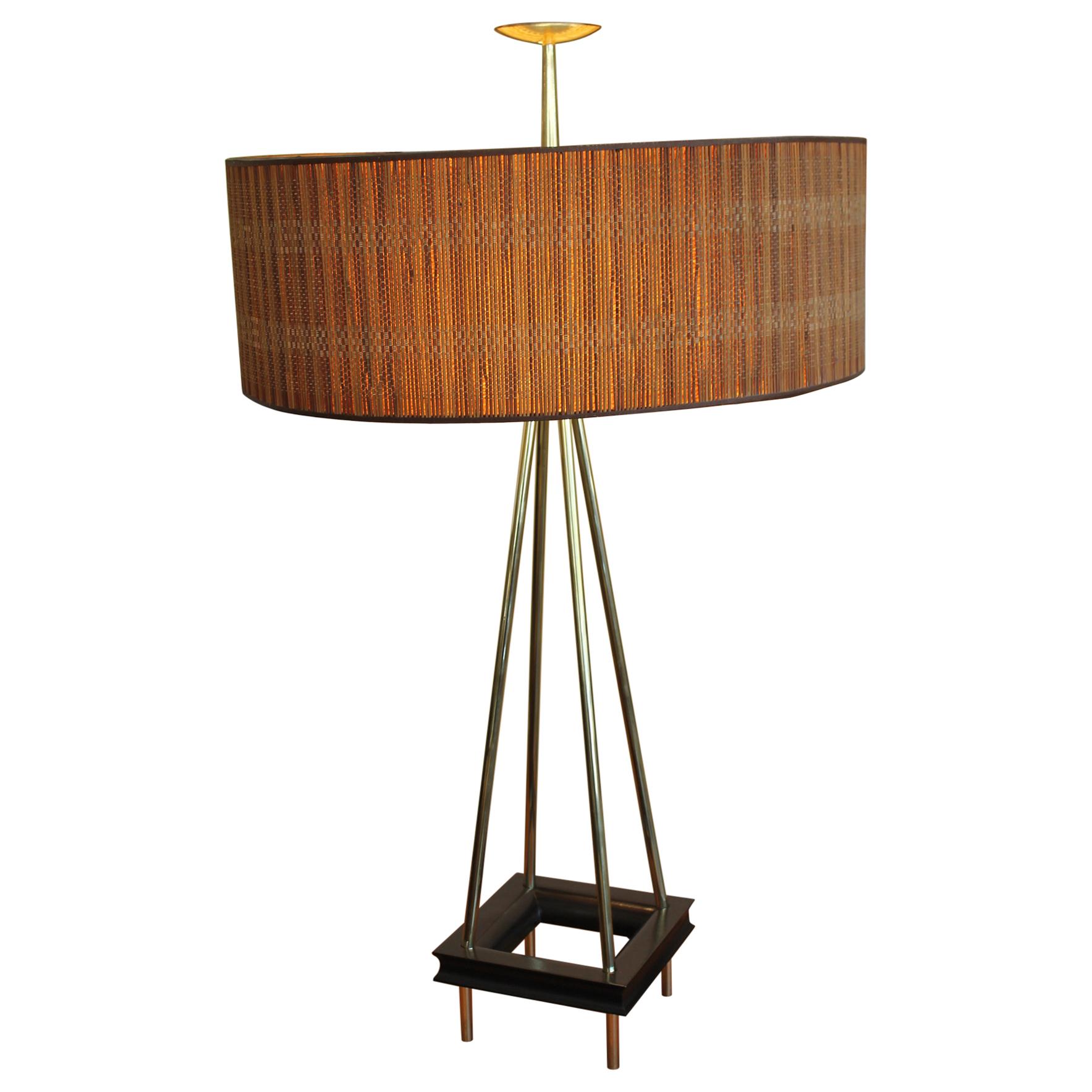 Stiffel Lamp with Original Shade, Diffusers and Finial