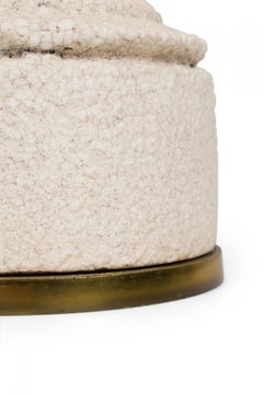 Stiffel Midcentury American Ceramic White Lava Glaze Table Lamp