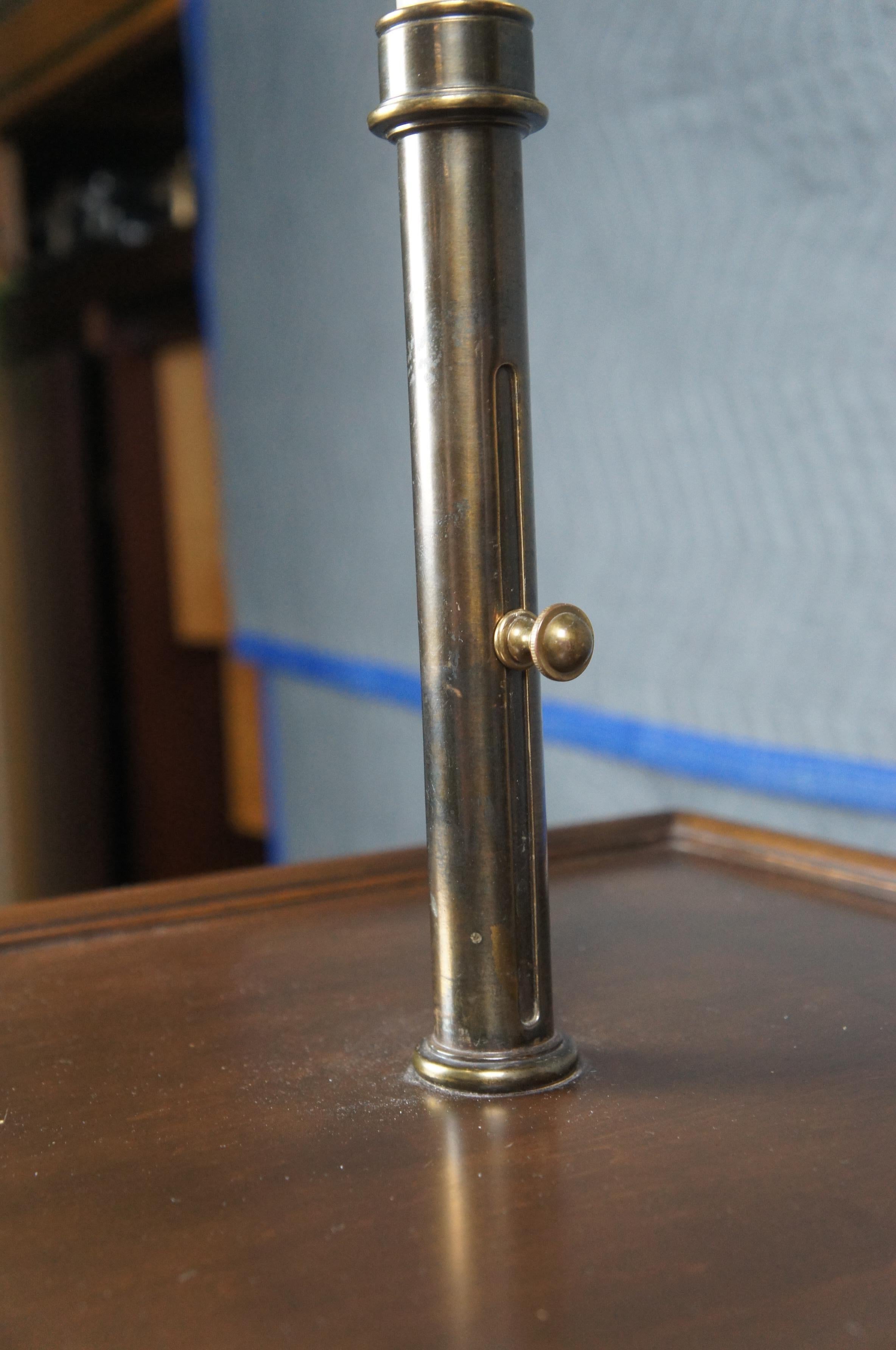 Stiffel Mid Century Brass Wood Candlestick Floor Side Table Lamp 52