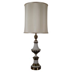 Retro Stiffel Mid Century Hollywood Regency Brass & Enamel Table Lamp MCM 39”