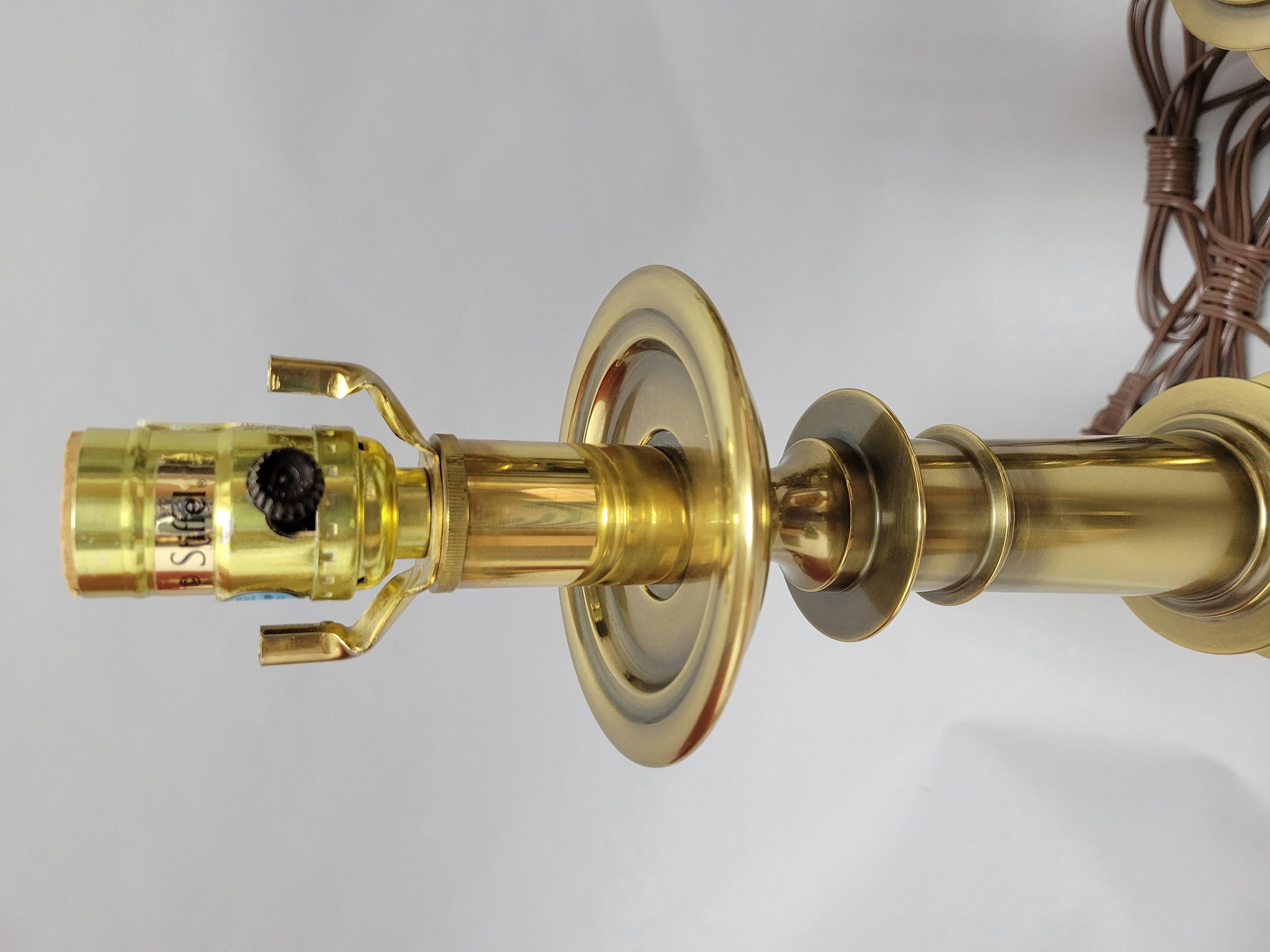 Stiffel Mid-Century Modern Brass Baluster Style Table Lamps-A Pair 7