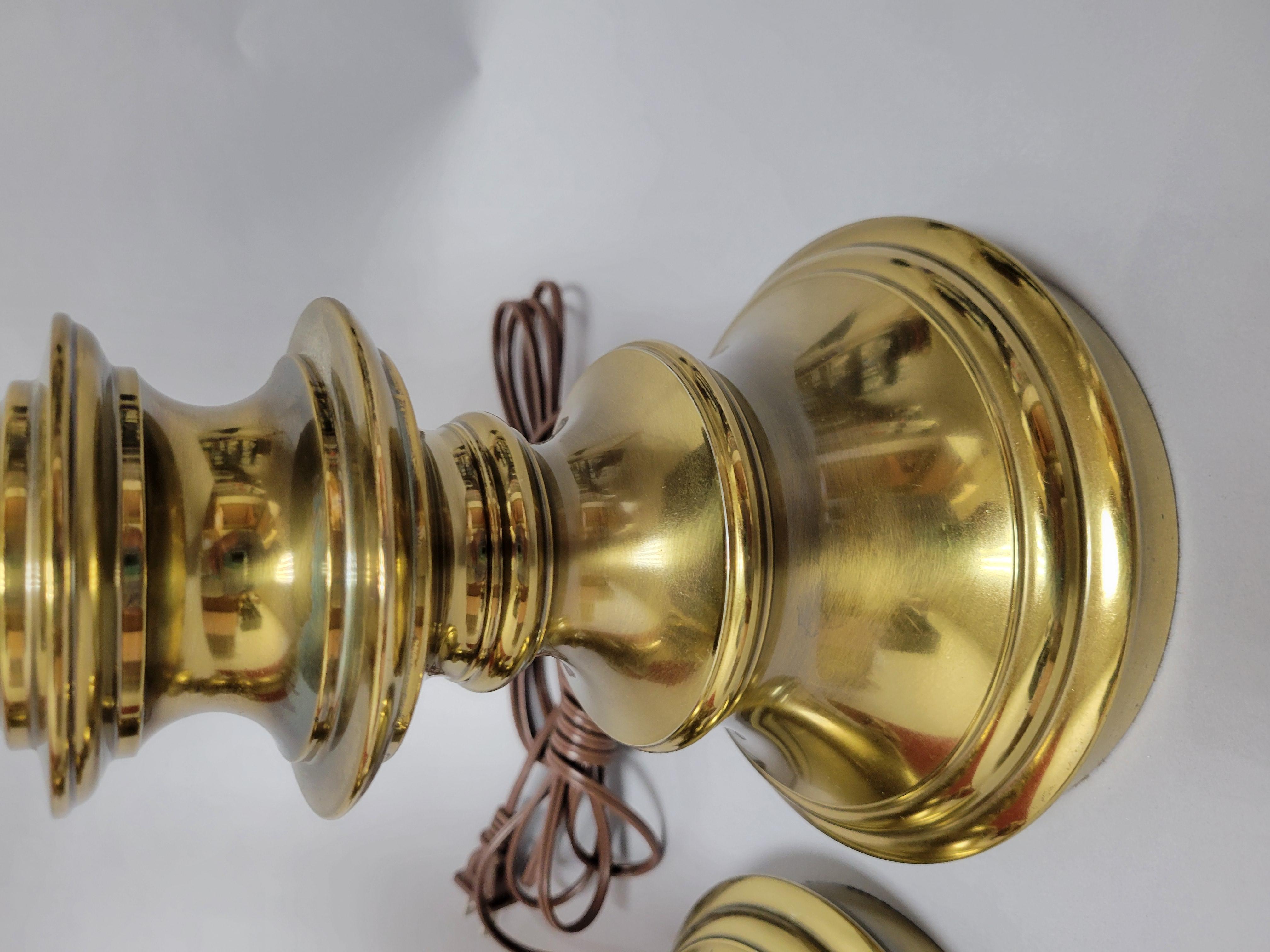 Stiffel Mid-Century Modern Brass Baluster Style Table Lamps-A Pair 9