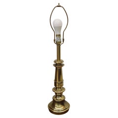 Stiffel Mid-Century Polished Solid Brass Colunm Table Lamp