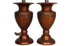 Stiffel Neoclassical Coppertone Table Lamps, a Pair