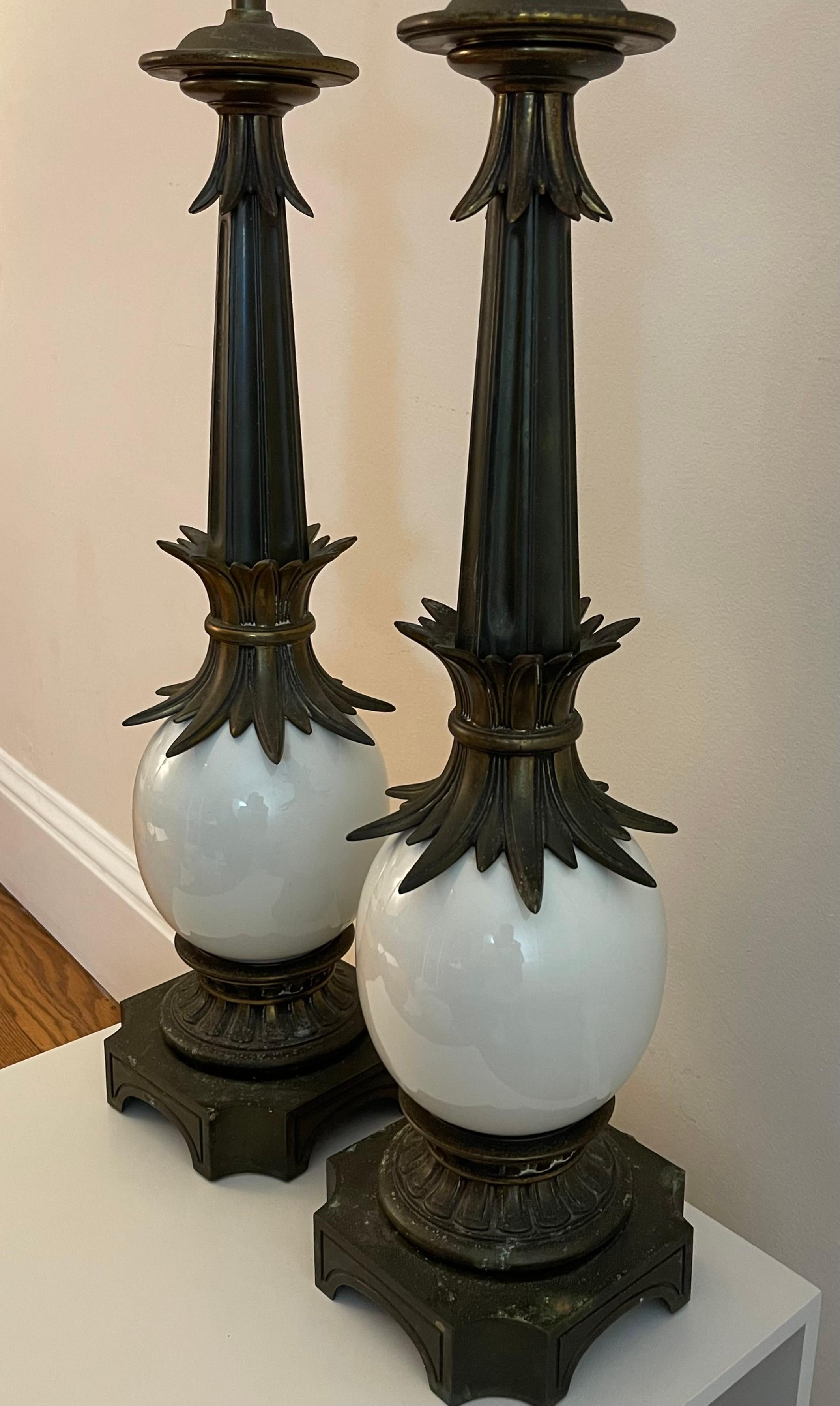 Ceramic Stiffel Ostrich Egg Table Lamps For Sale
