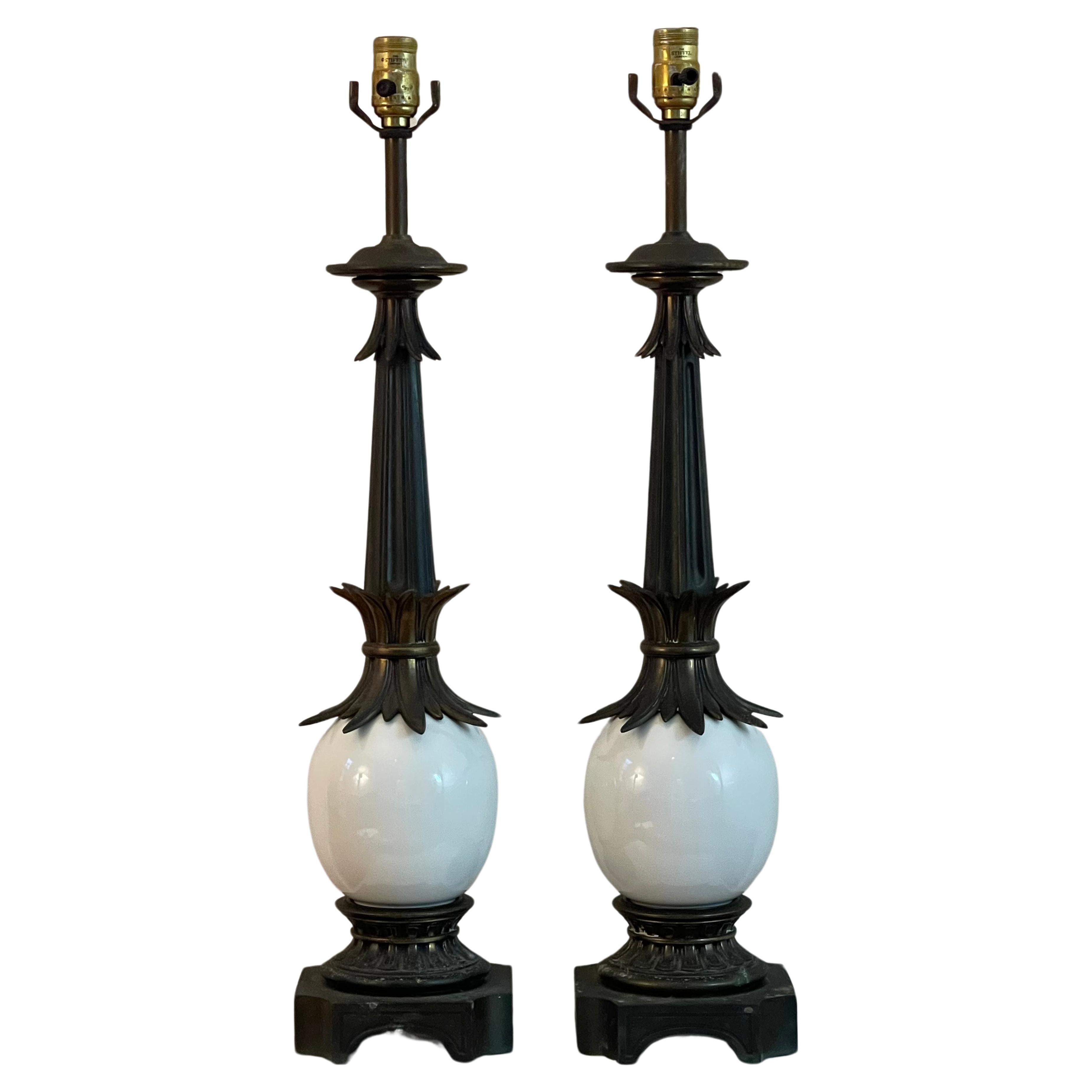 Stiffel Ostrich Egg Table Lamps For Sale